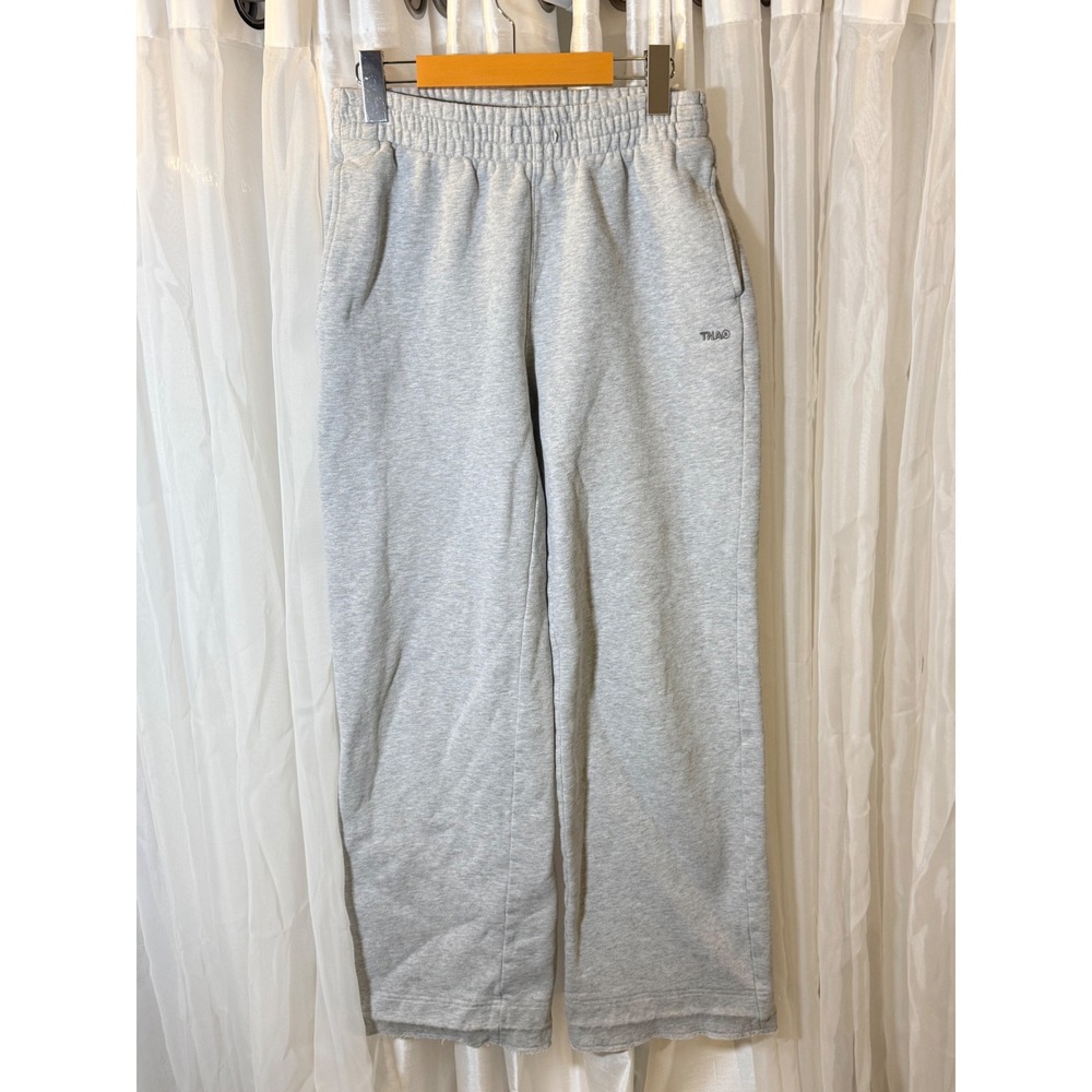 TNA Sweatpants Women S Gray Cozy Fleece Boyfriend Fit Raw Hem